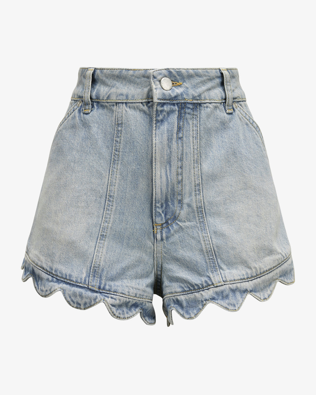 ROMANTIC RUFFLE DENIM SHORTS