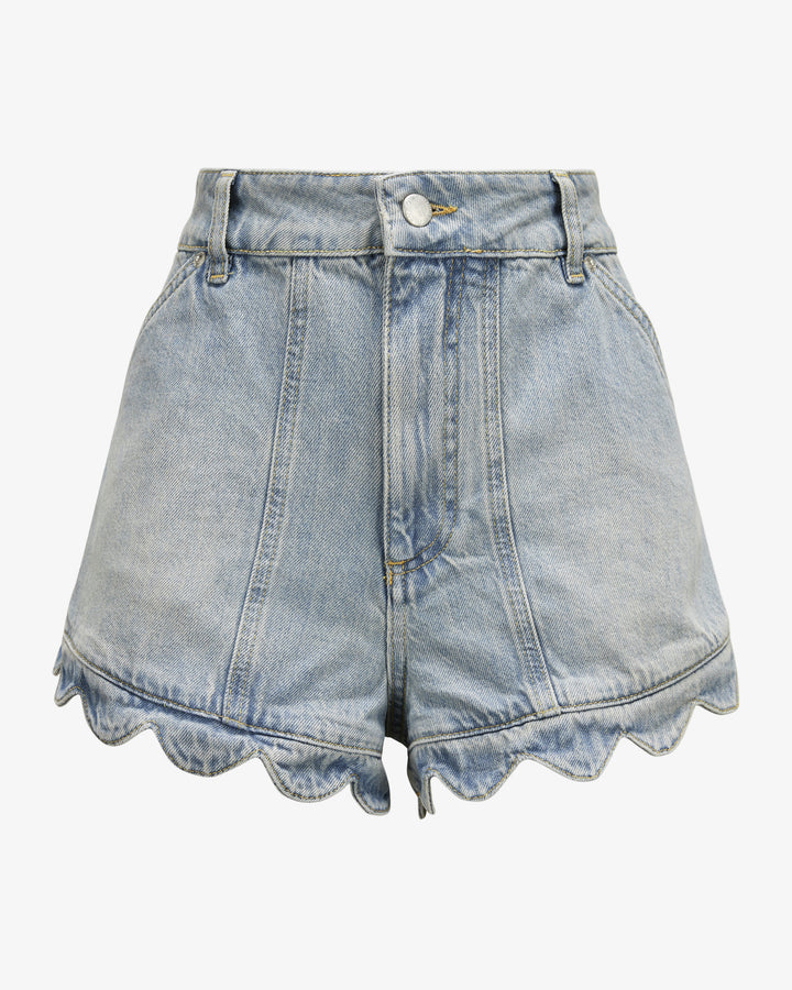 ROMANTIC RUFFLE DENIM SHORTS
