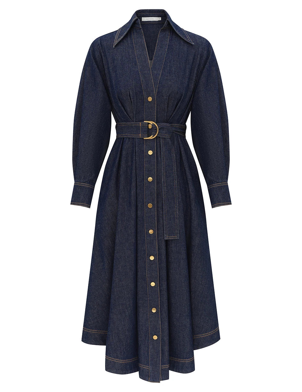 Denim Midi Shirt Dress