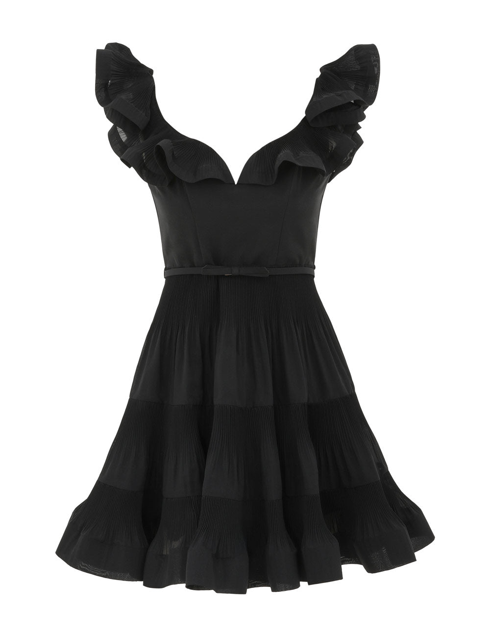 Pleated Frill Mini Dress