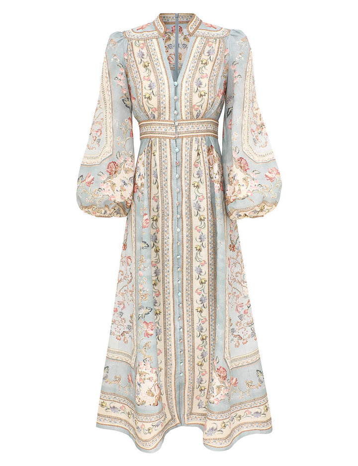 Roselight Plunge Midi Dress