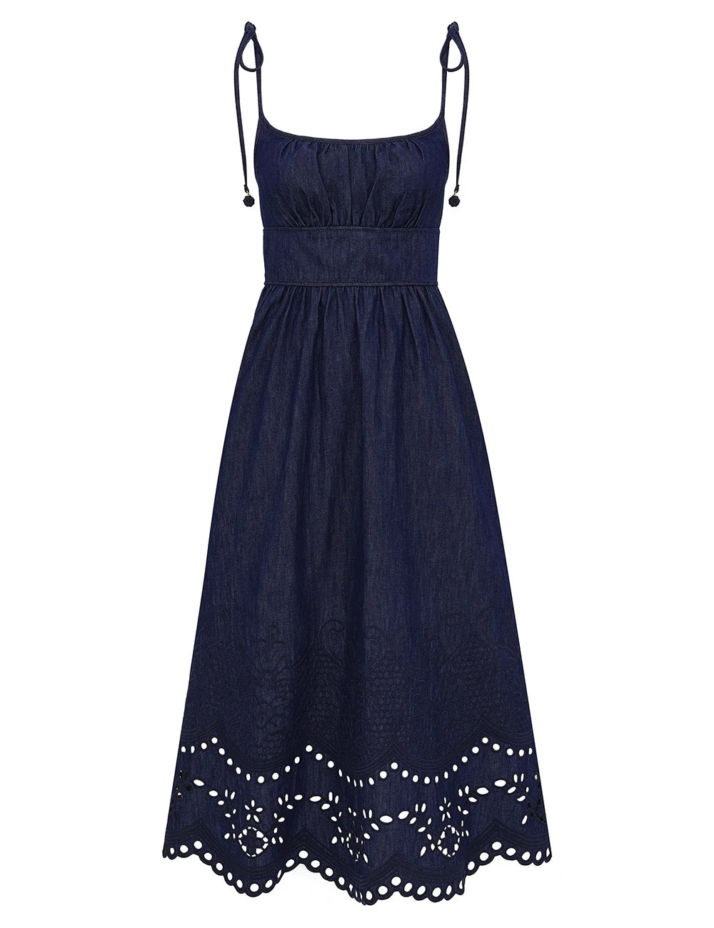 Mahon Broderie Denim Midi