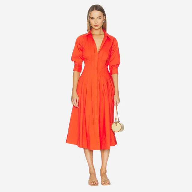 JAZZ PINTUCK MIDI DRESS