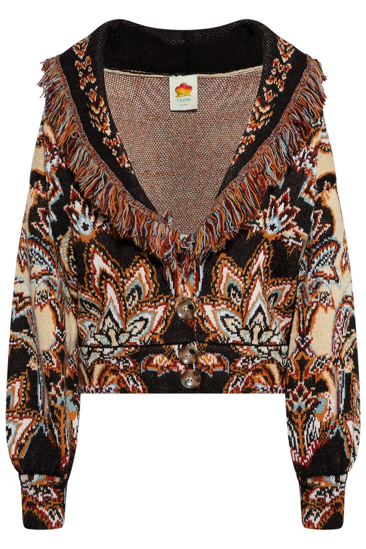 TAPESTRY DREAM CREAM KNIT FRINGE CARDIGAN