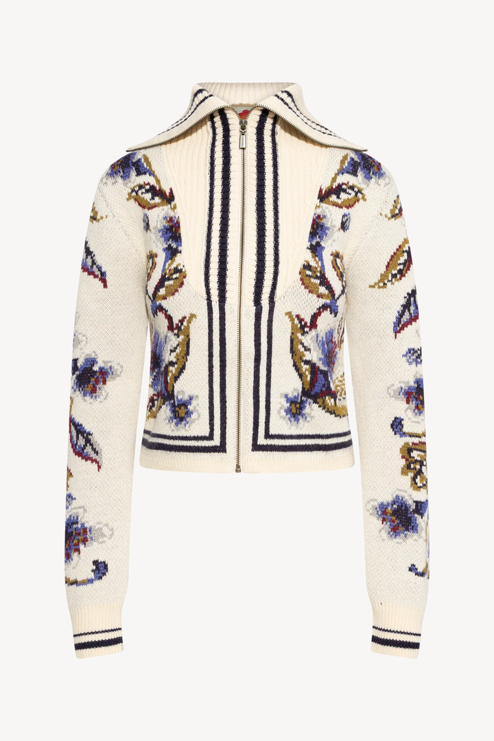 GOLDEN NATURE OFF-WHITE KNIT CARDIGAN
