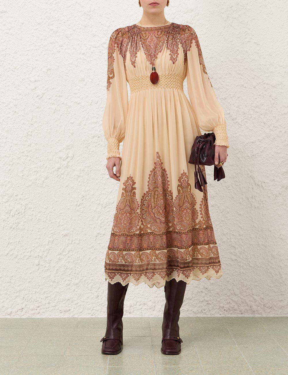 Ascent Smocked Midi Dress