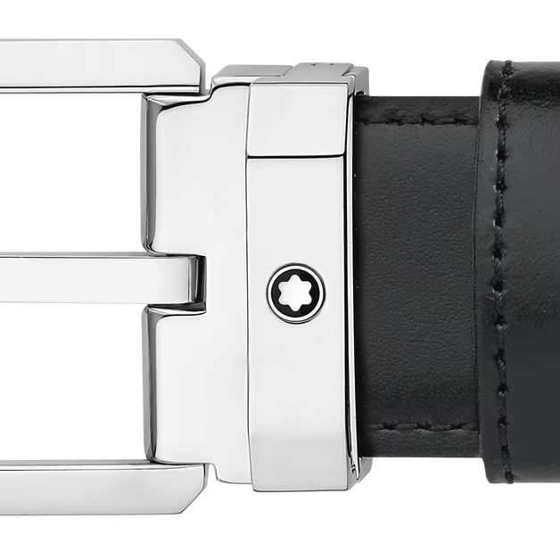 Leather Belt Shiny Stainless Steel