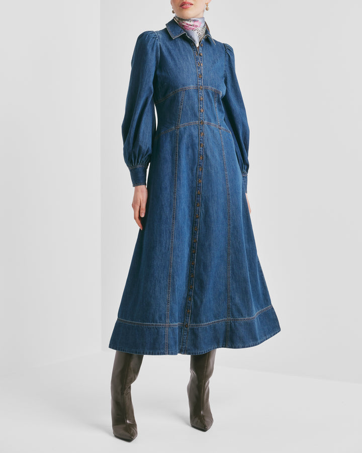 Denim Button-Down Dress