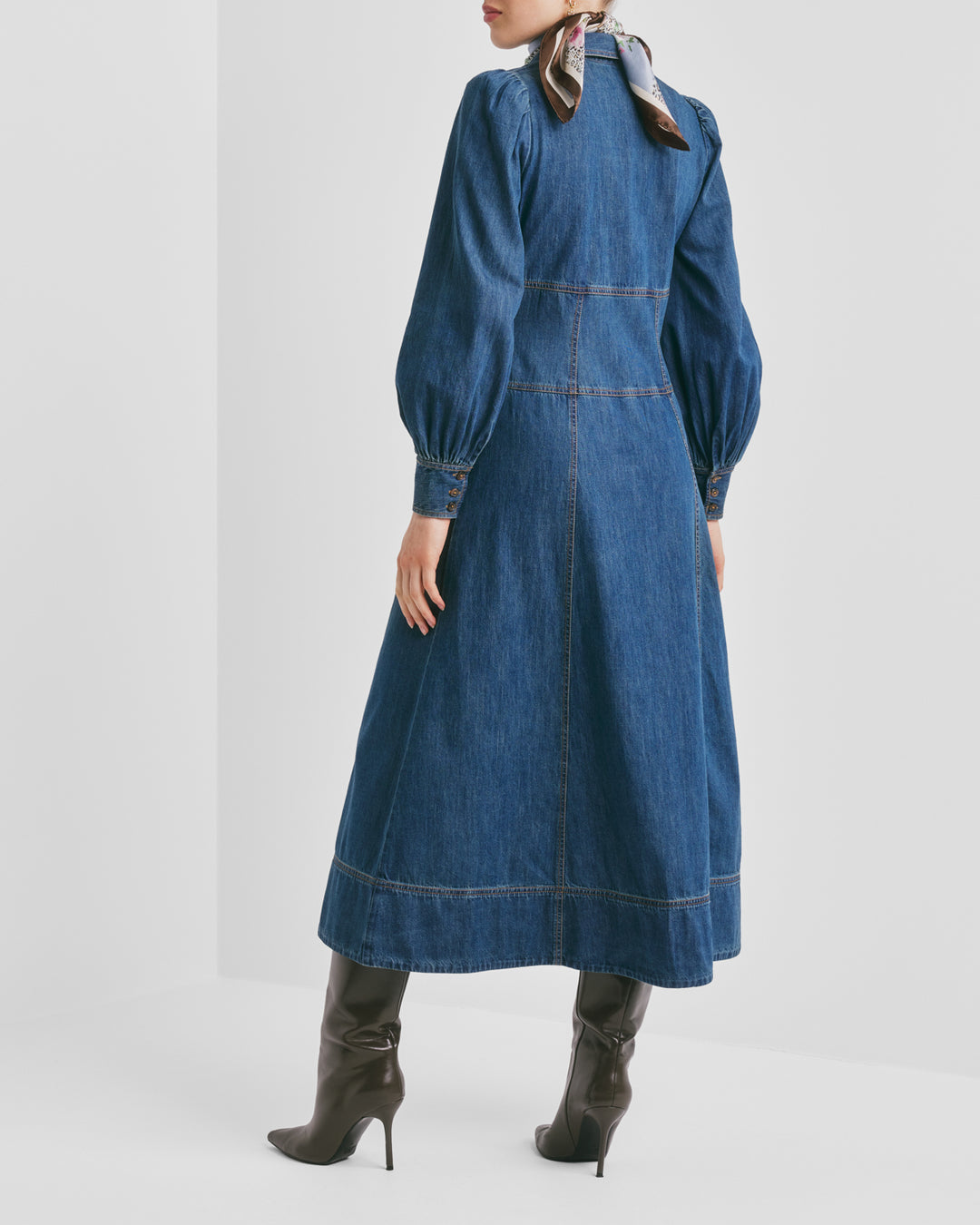 Denim Button-Down Dress