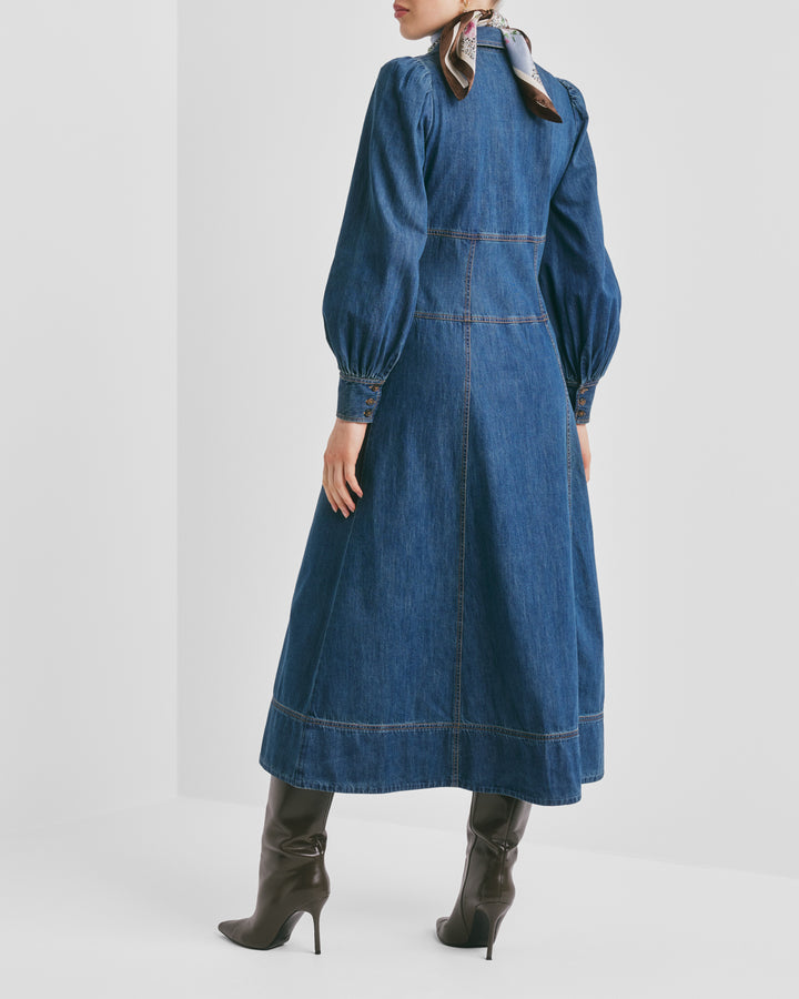 Denim Button-Down Dress