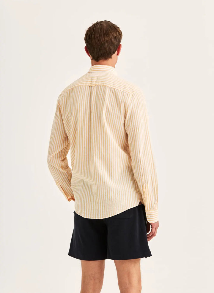 Douglas Linen Stripe Shirt-Classic Fit