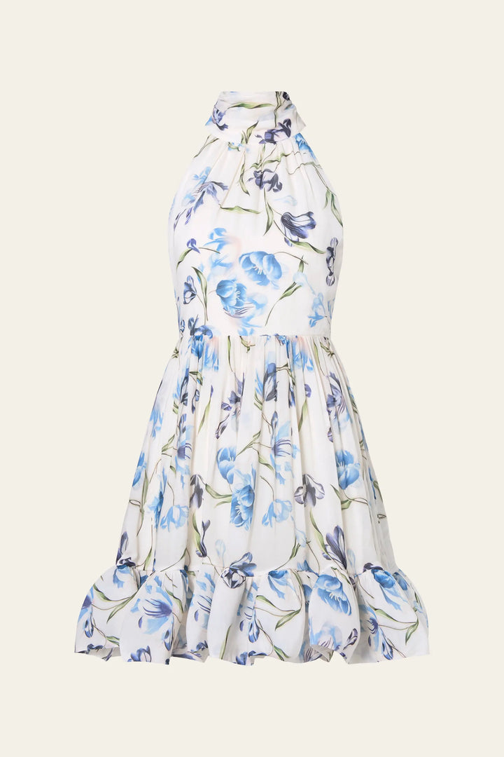 Fern Halterneck Ruffled Mini Dress