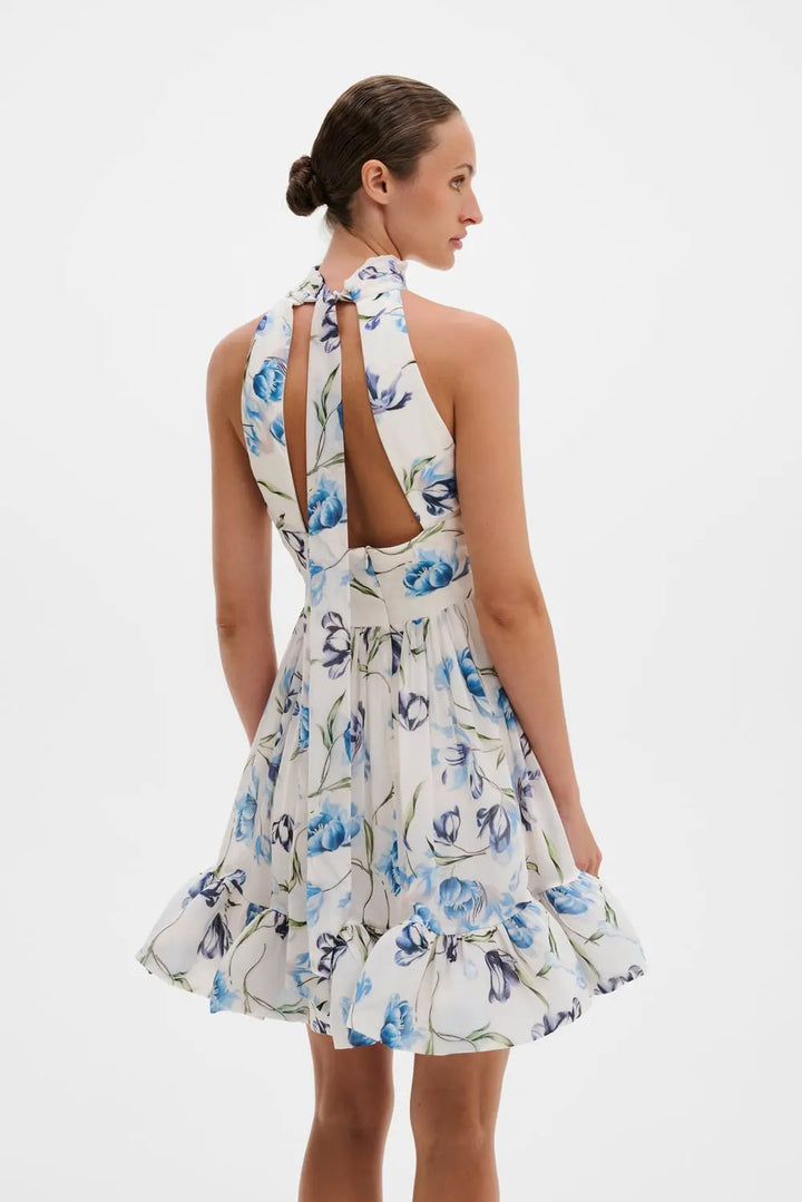 Fern Halterneck Ruffled Mini Dress