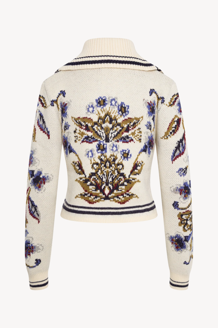 GOLDEN NATURE OFF-WHITE KNIT CARDIGAN