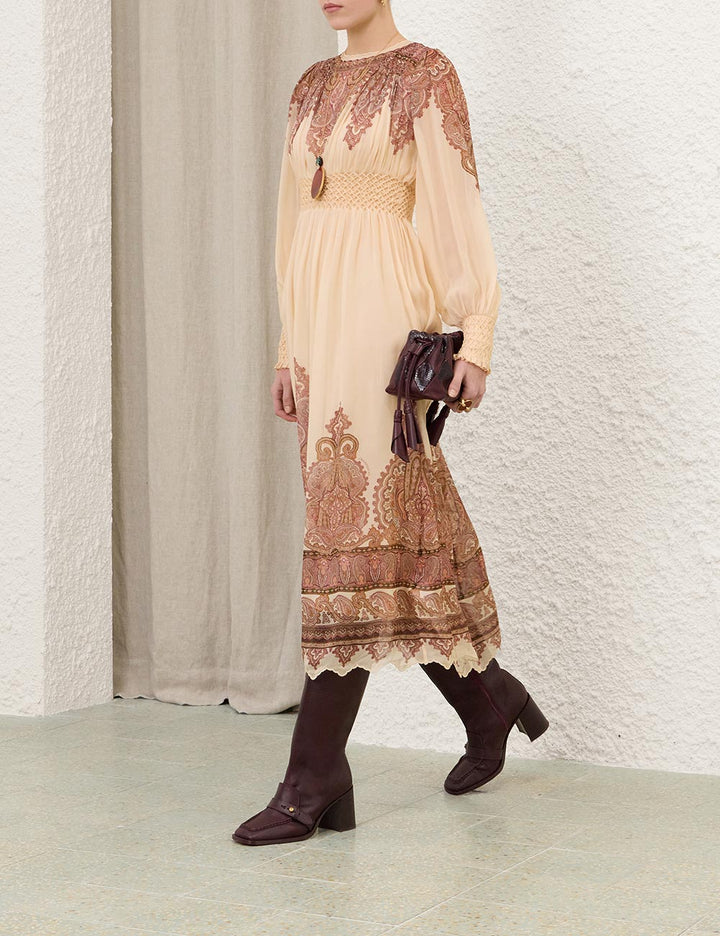 Ascent Smocked Midi Dress