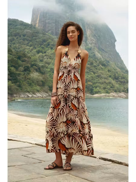AMMONITE MULTICOLOR KNOT SLEEVELESS MAXI DRESS