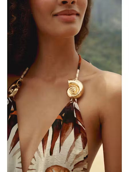 AMMONITE MULTICOLOR KNOT SLEEVELESS MAXI DRESS