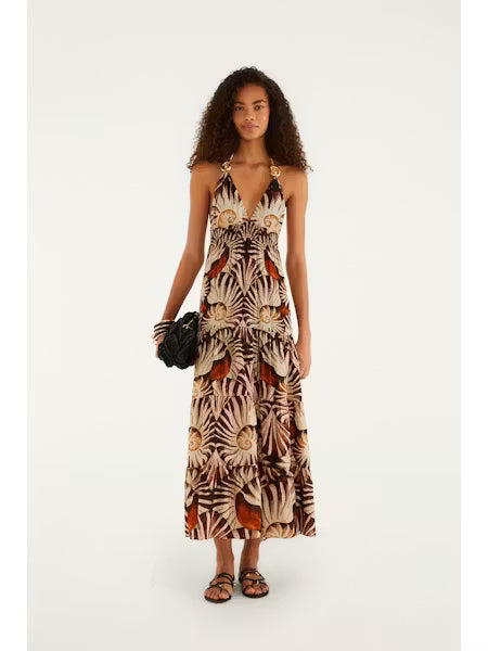 AMMONITE MULTICOLOR KNOT SLEEVELESS MAXI DRESS