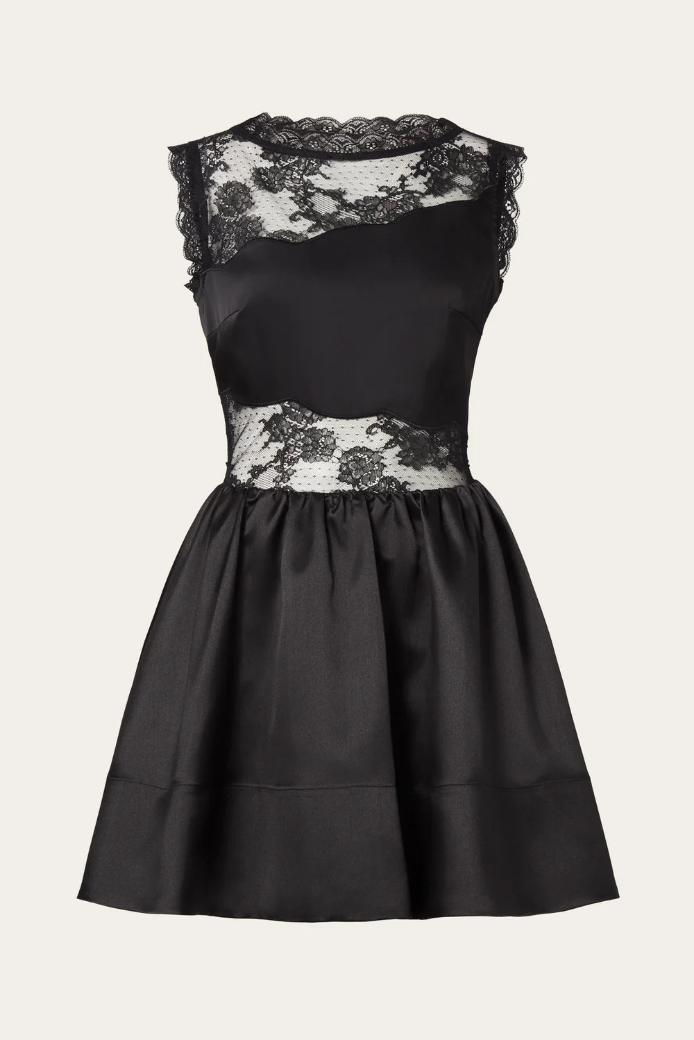 Rosy Lace Trimmed Cut Out Mini Dress