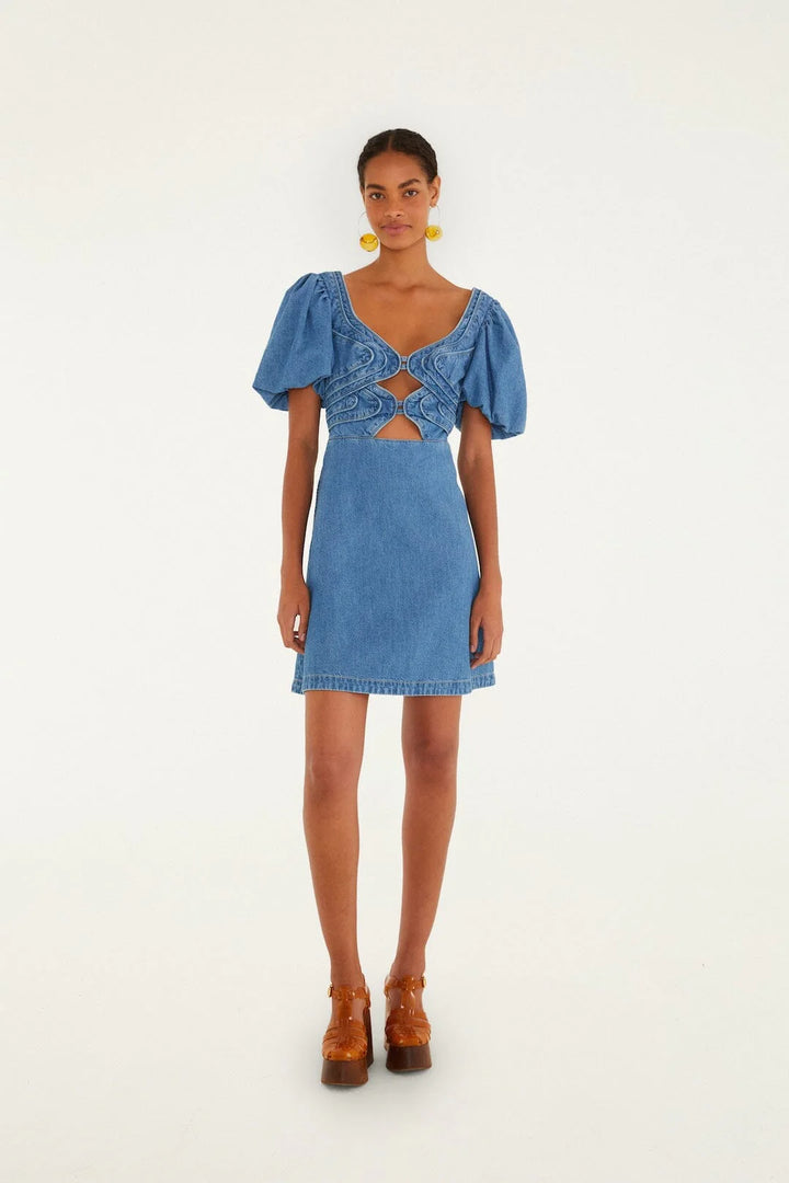 DENIM LOOP MINI DRESS