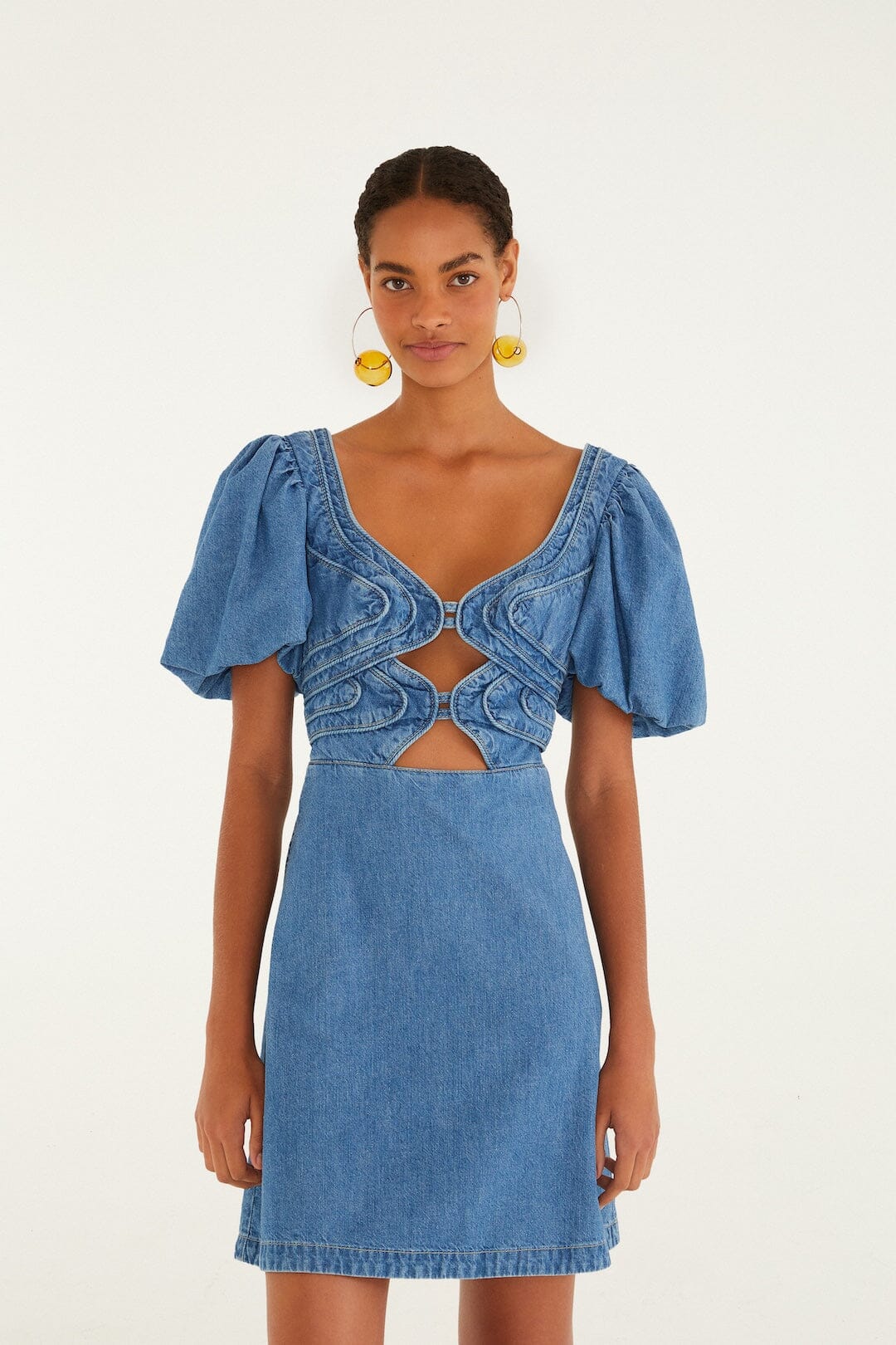 DENIM LOOP MINI DRESS