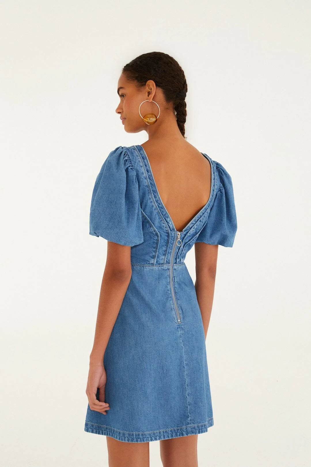 DENIM LOOP MINI DRESS