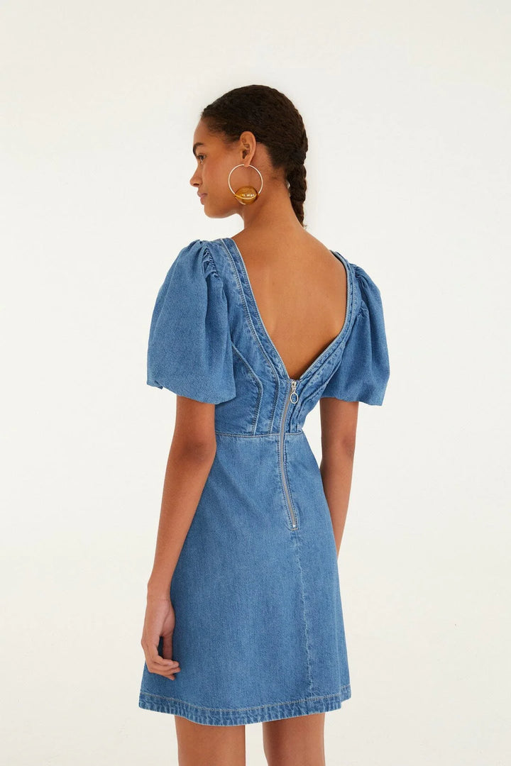 DENIM LOOP MINI DRESS