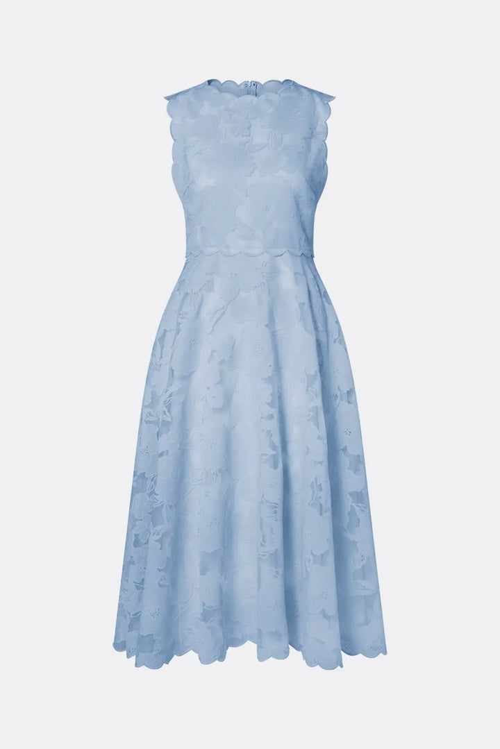 Elin Round Neck Lace Midi Dress