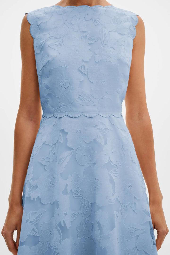 Elin Round Neck Lace Midi Dress