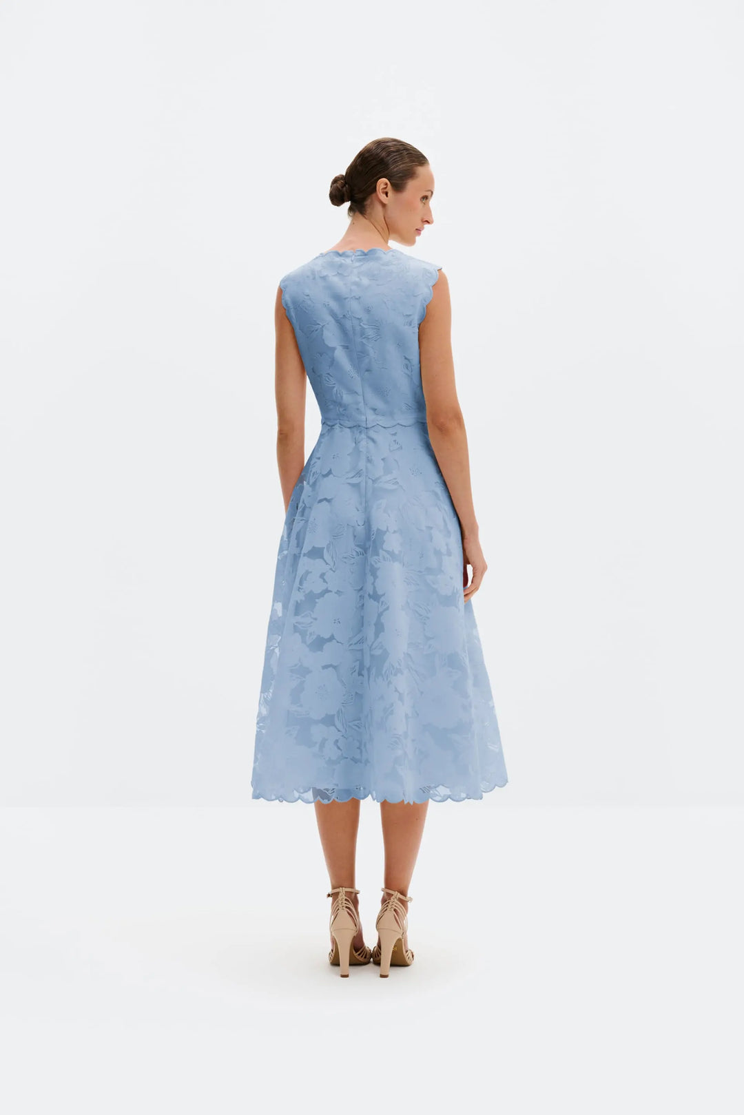 Elin Round Neck Lace Midi Dress