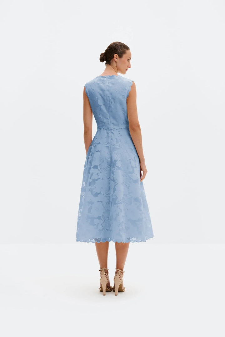 Elin Round Neck Lace Midi Dress