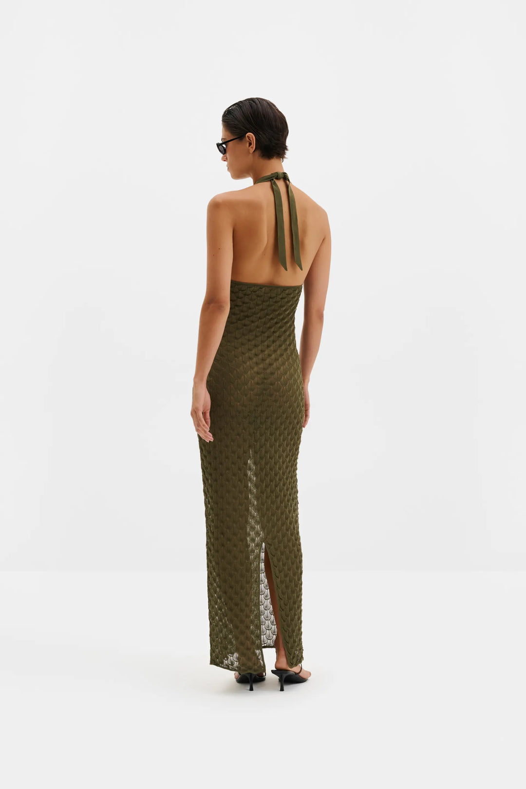 Esra Knitted Halterneck Maxi Dress