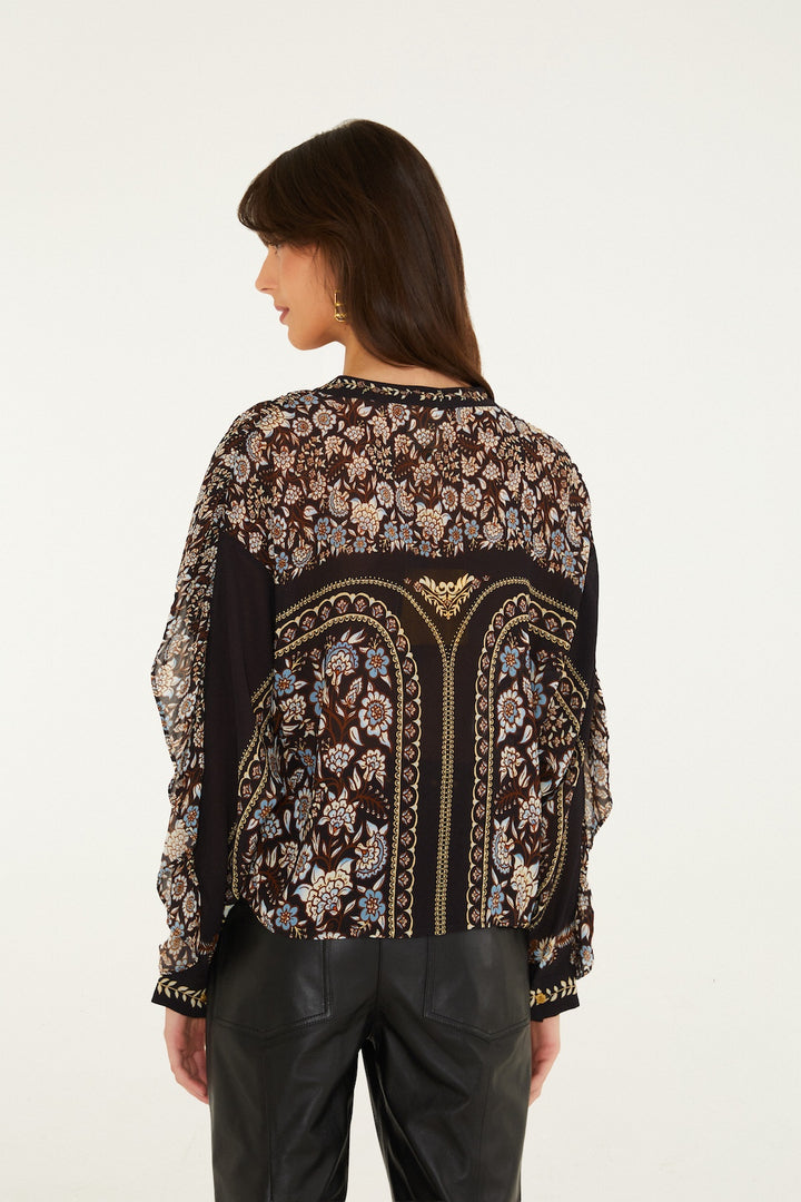 DANIELA BLACK LONG SLEEVE TOP