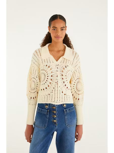 POLO OFF-WHITE CROCHET SWEATER