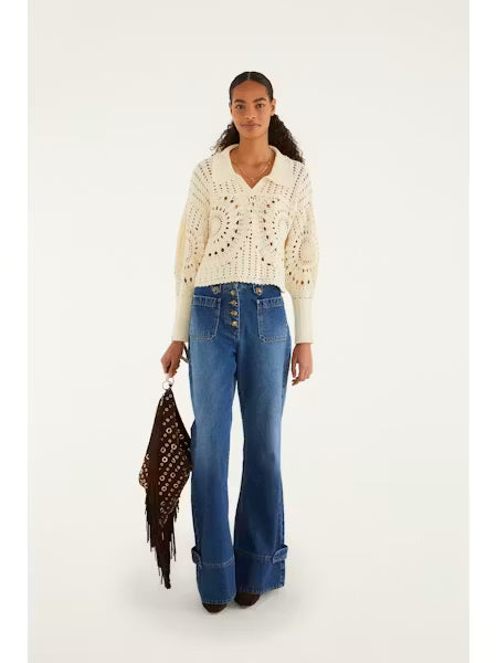 POLO OFF-WHITE CROCHET SWEATER