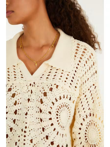 POLO OFF-WHITE CROCHET SWEATER
