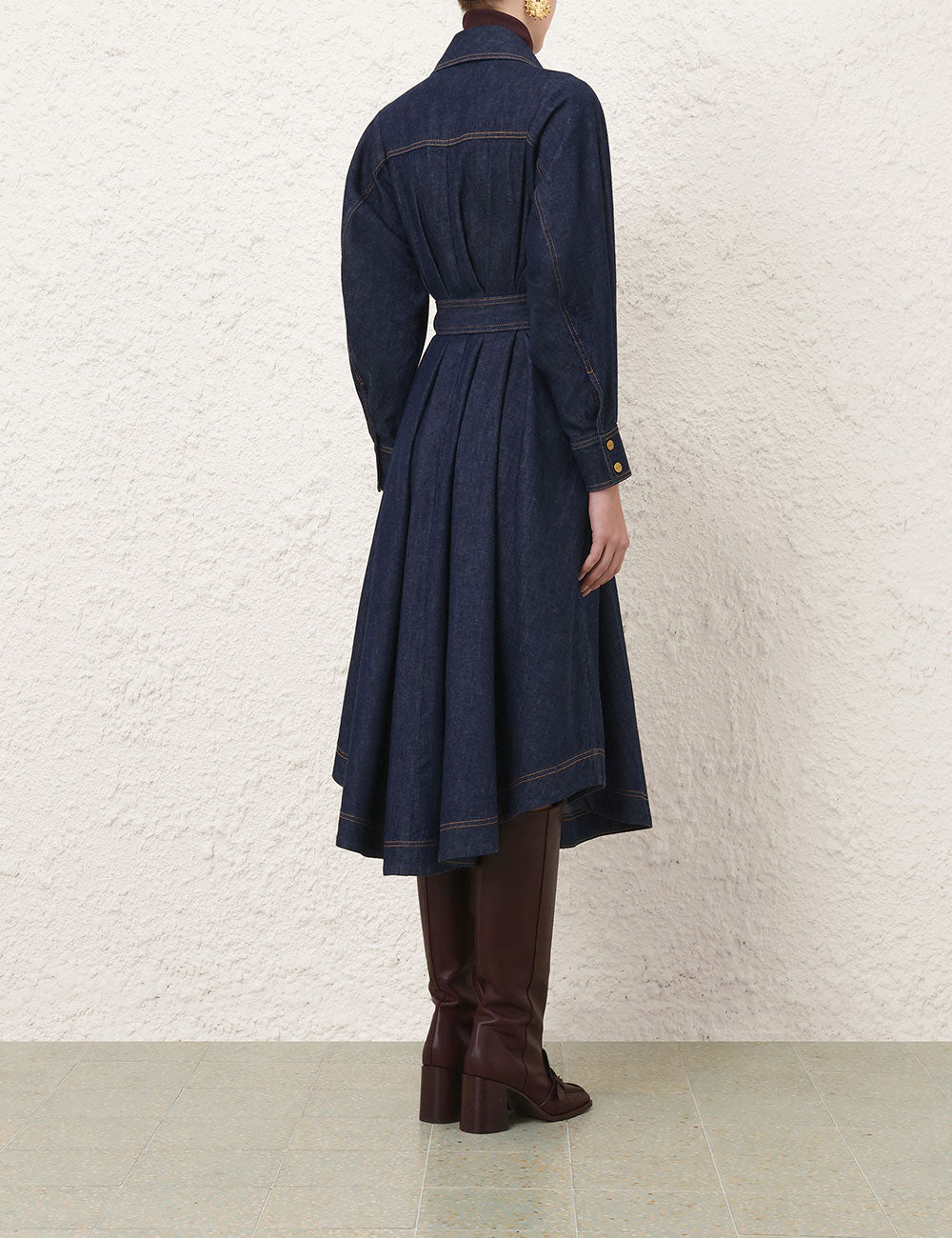 Denim Midi Shirt Dress