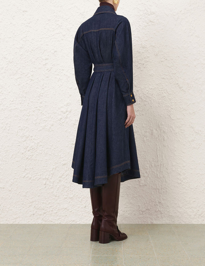 Denim Midi Shirt Dress