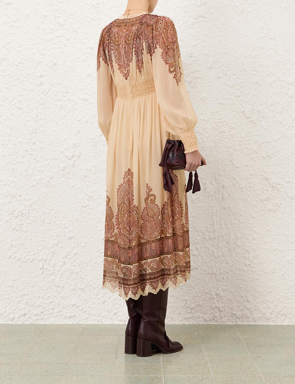 Ascent Smocked Midi Dress