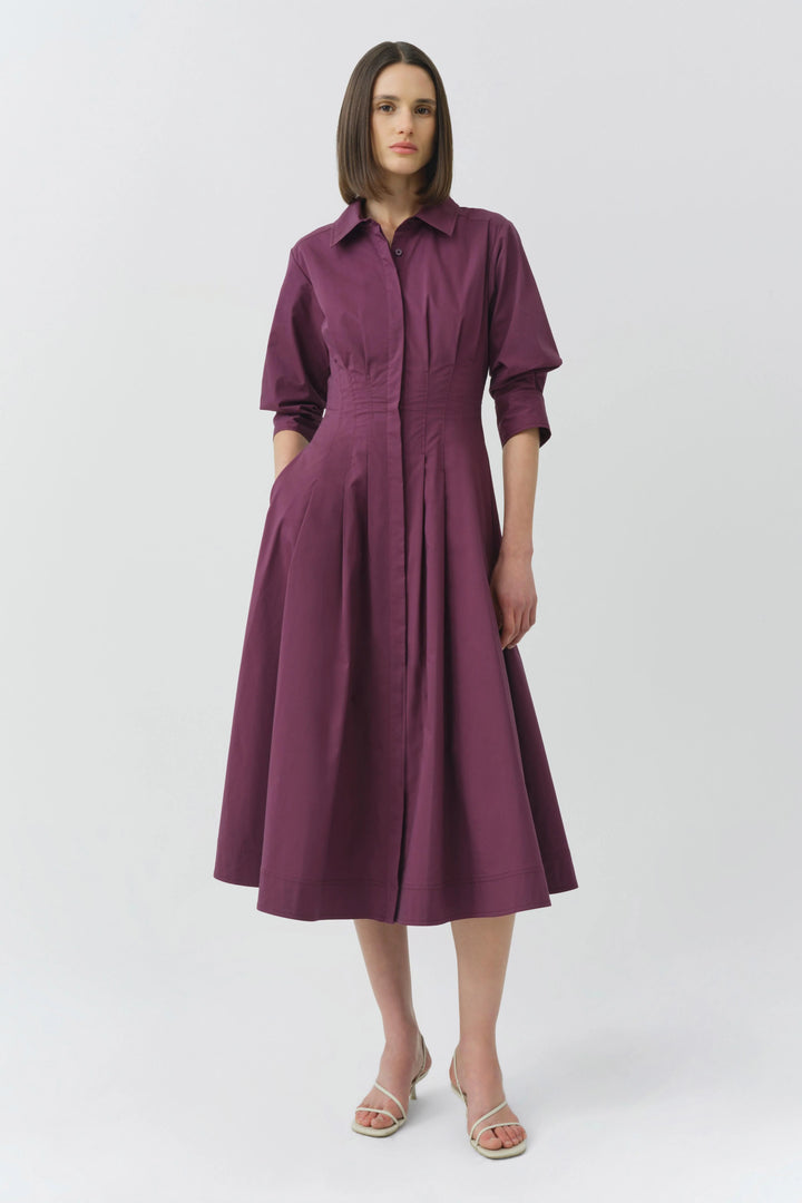 JAZZ PINTUCK MIDI DRESS