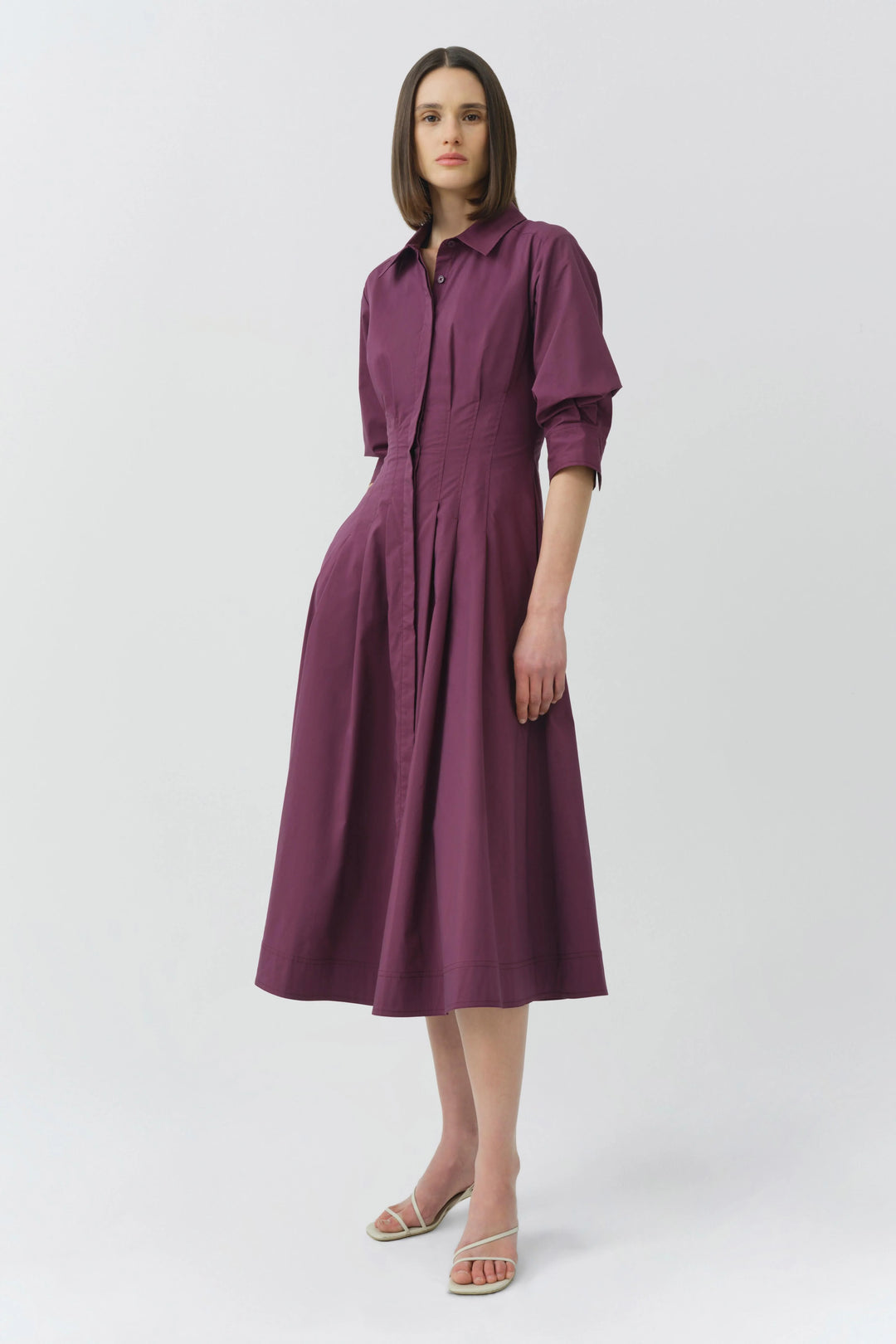 JAZZ PINTUCK MIDI DRESS
