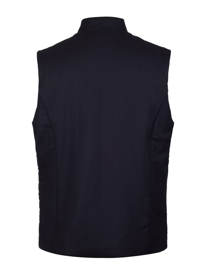 Vest Zip Alcantara Details Wool
