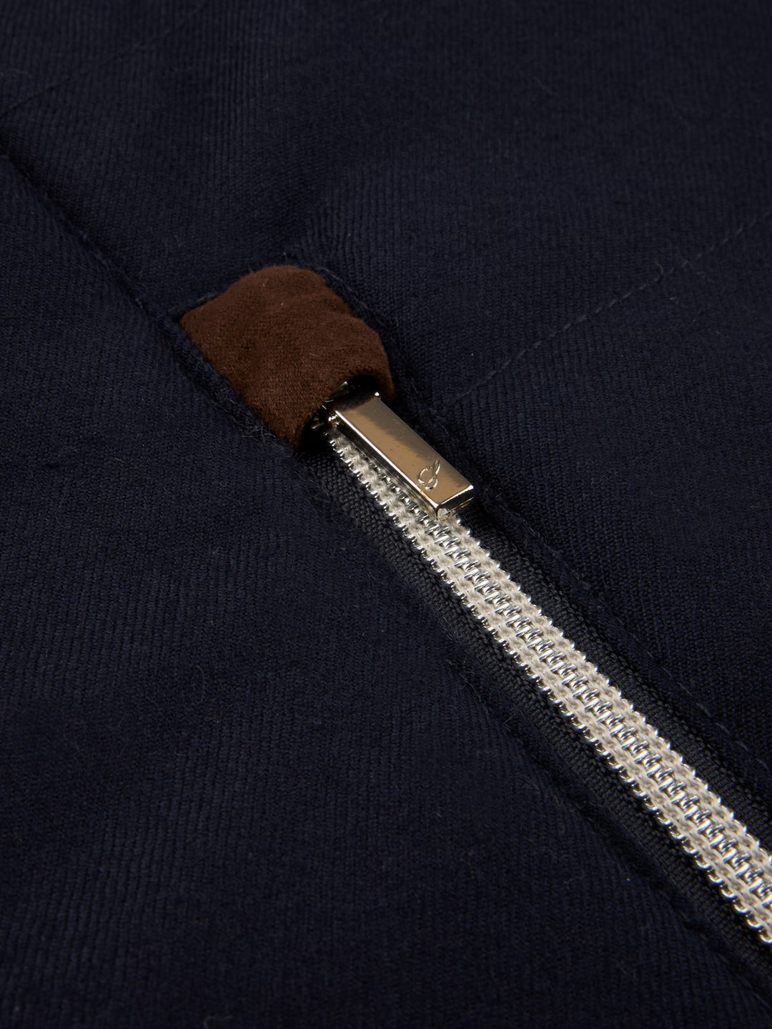 Vest Zip Alcantara Details Wool