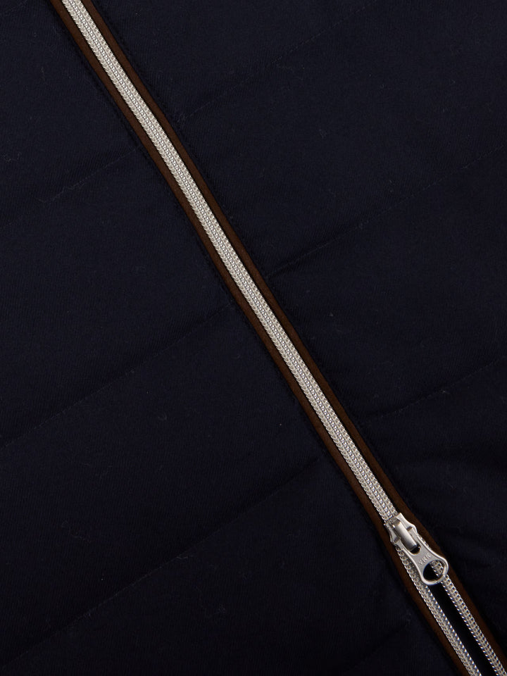 Vest Zip Alcantara Details Wool