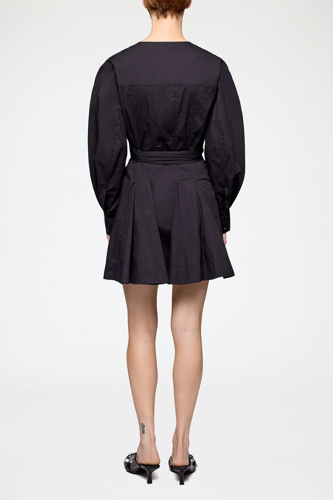 Stretch Cotton Mini Shirt Dress