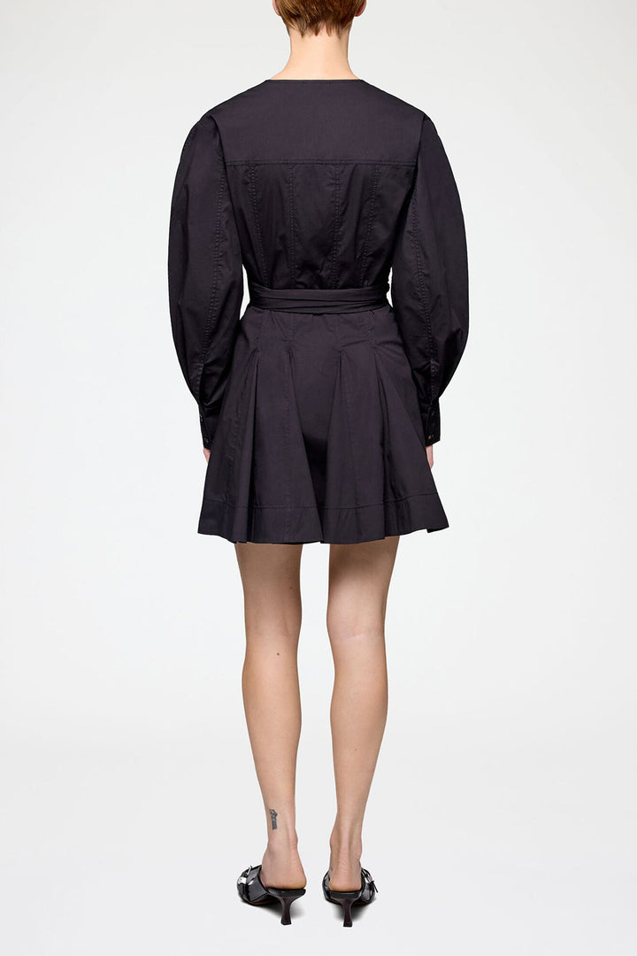 Stretch Cotton Mini Shirt Dress