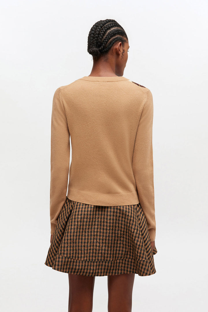 Cashmere Wool Mix Argyle Cardigan