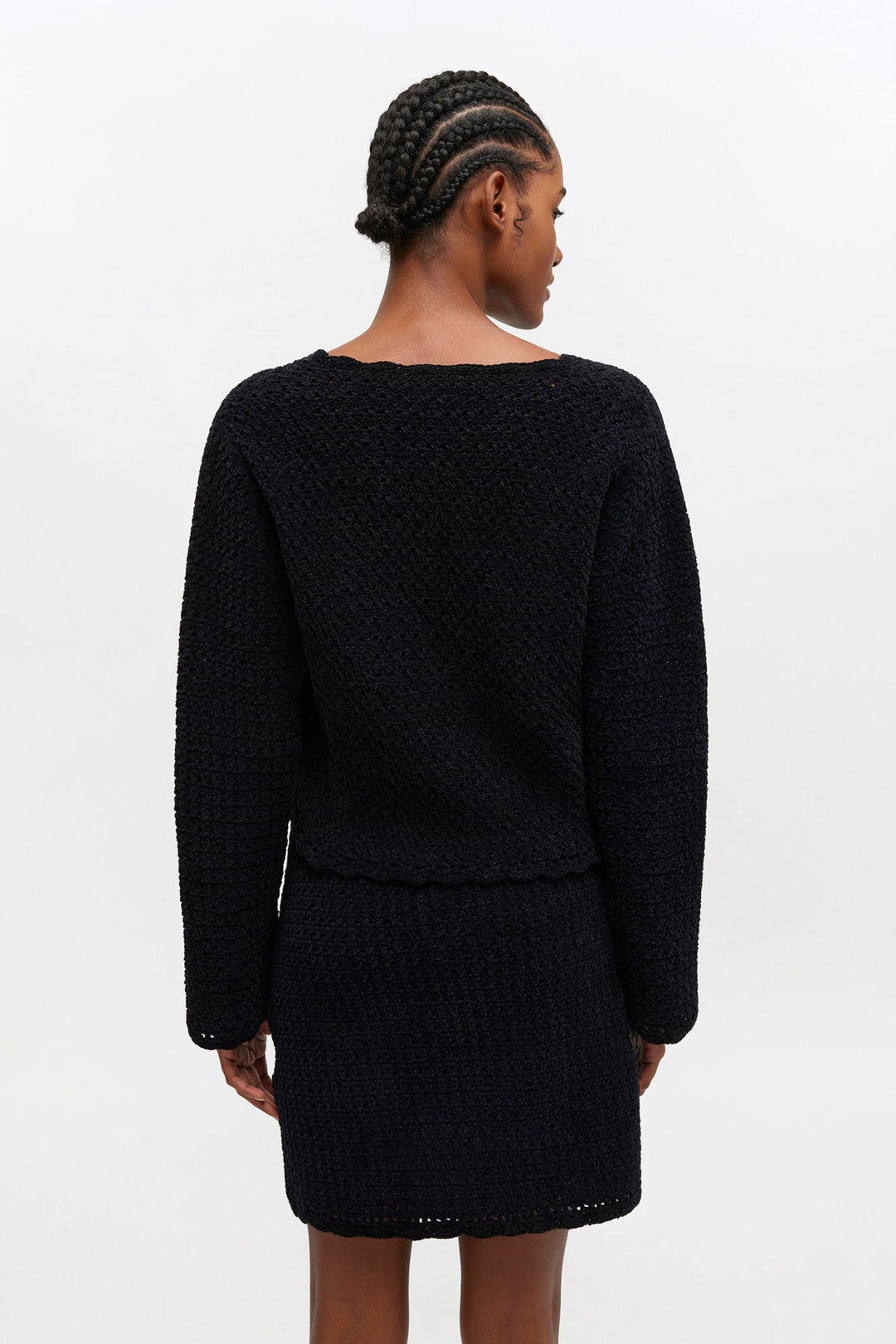 Cotton Chenille Crochet Cardigan