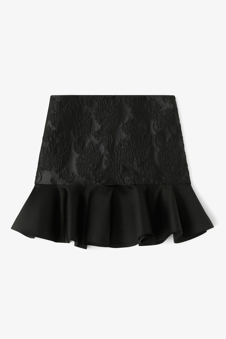 Satin Cloque Mini Skirt