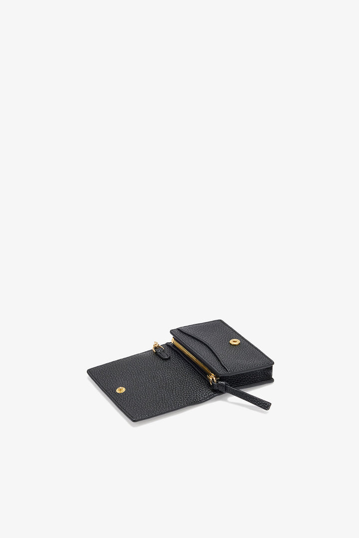 Bou Card Holder With Flap Grained Gold